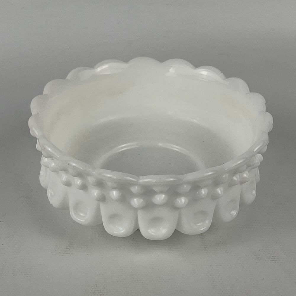 Fenton Hobnail Thumbprint Milk Glass Small Berry or Candy Bowl